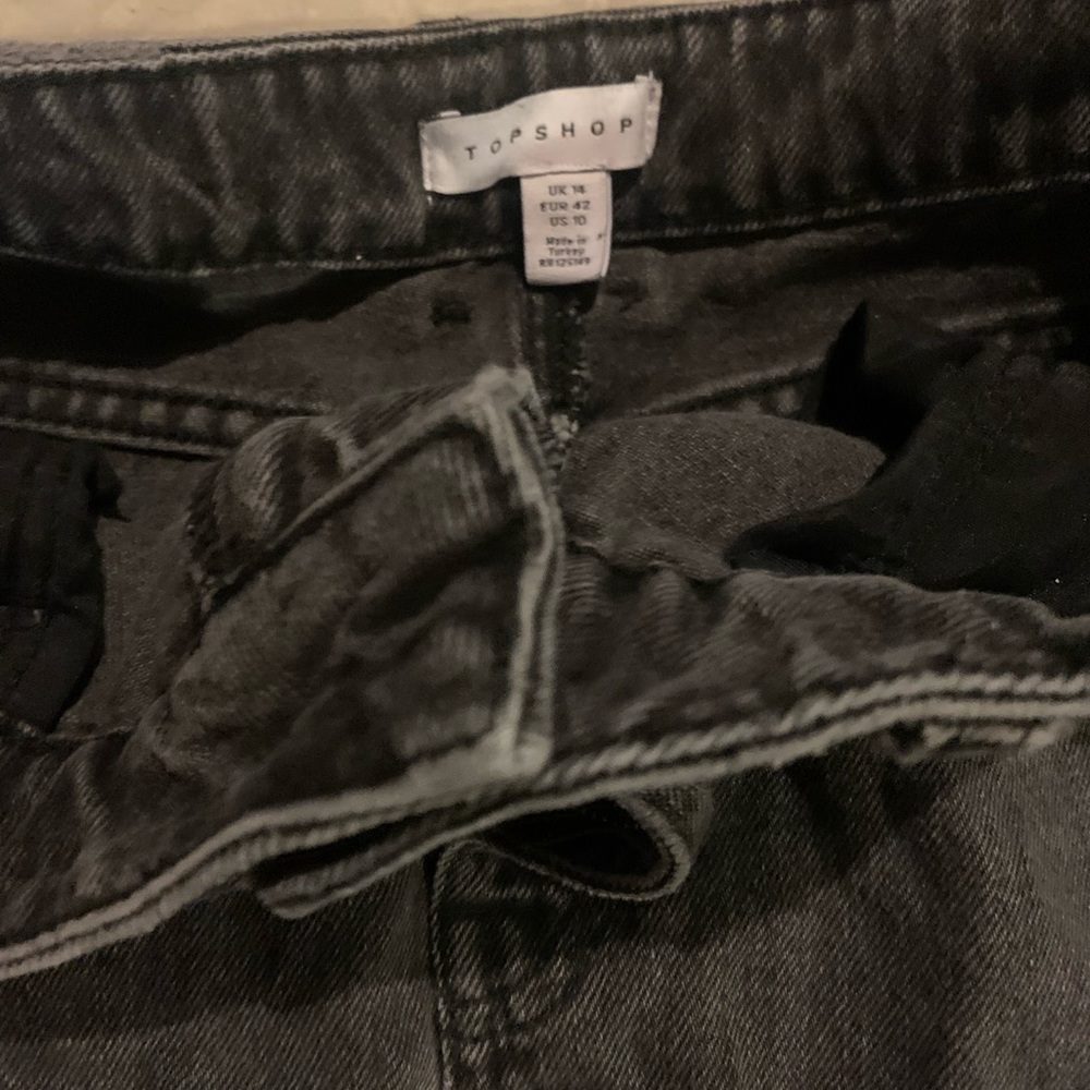 Black denim skirt